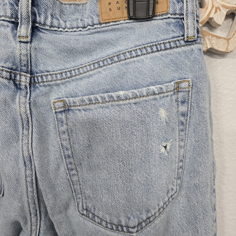 Pac Sun 90s Straight Light Blue Distressed Jeans - Picture 8 of 10